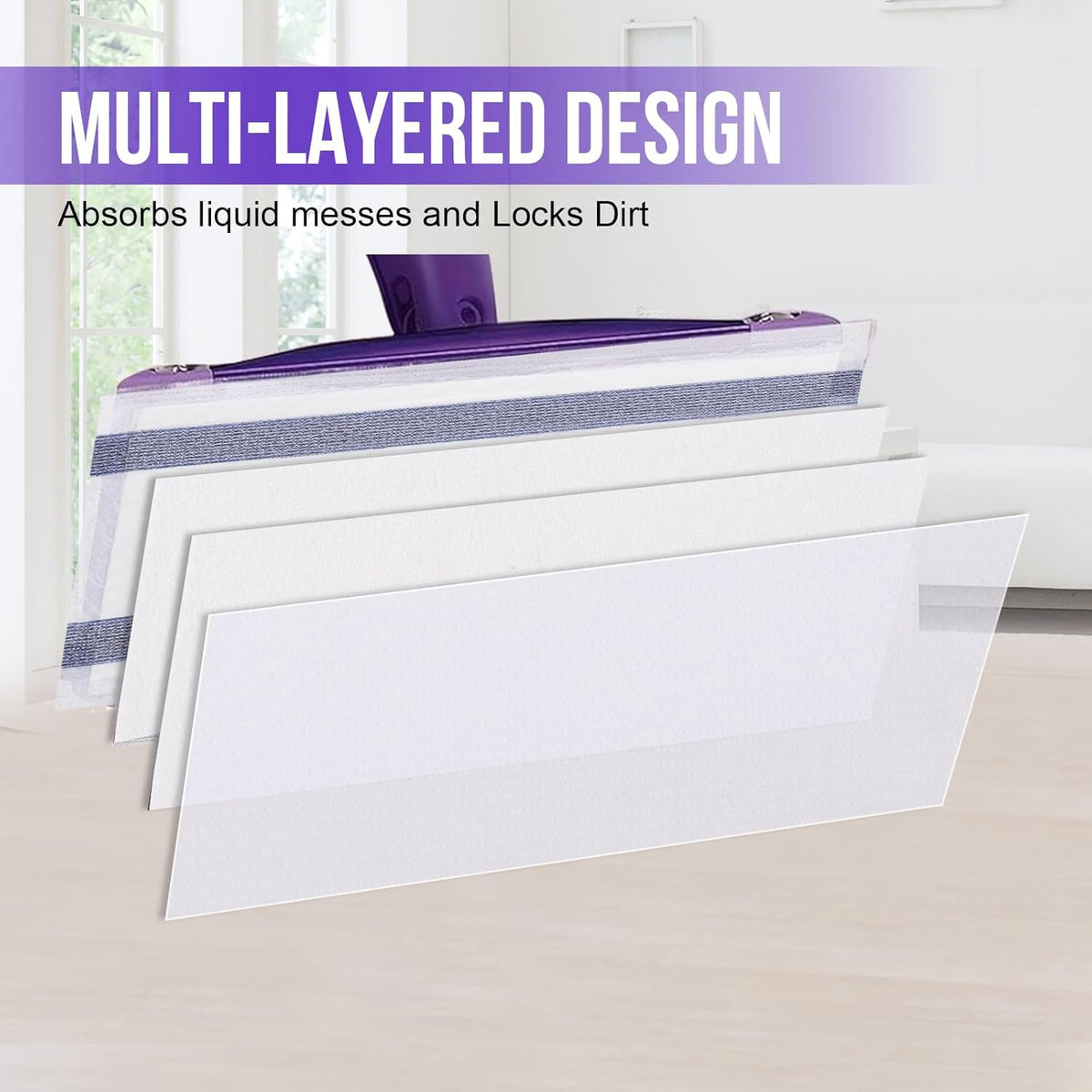 Mopping Pad Refill Compatible with Wet Jet Mop, Disposable Multi Surface Wetjet Hardwood Floor