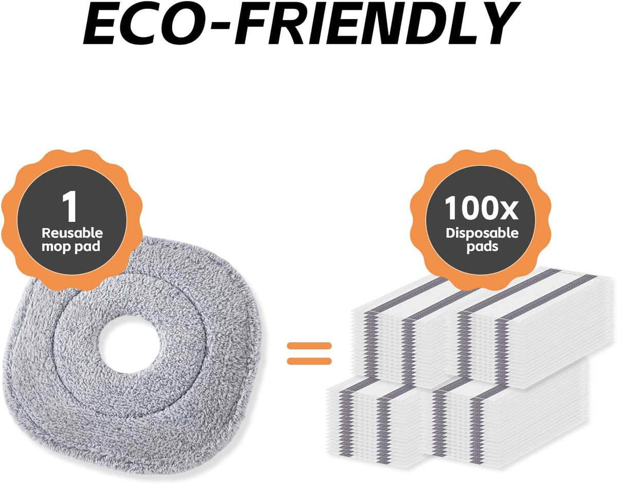 9 Inch Square Microfiber Mop Pad Refill Compatible with True & Tidy Mop System and Most 9 Inch