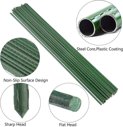Garden Plant Stakes 36 Inch 3Ft Steel Plant Stick Support, 25 Pack Tomato Stakes for Growing