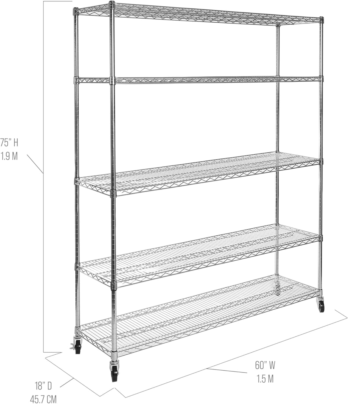 Seville Classics UltraDurable Heavy Duty NSF Solid Steel Wire Rack Storage Unit Organizer for