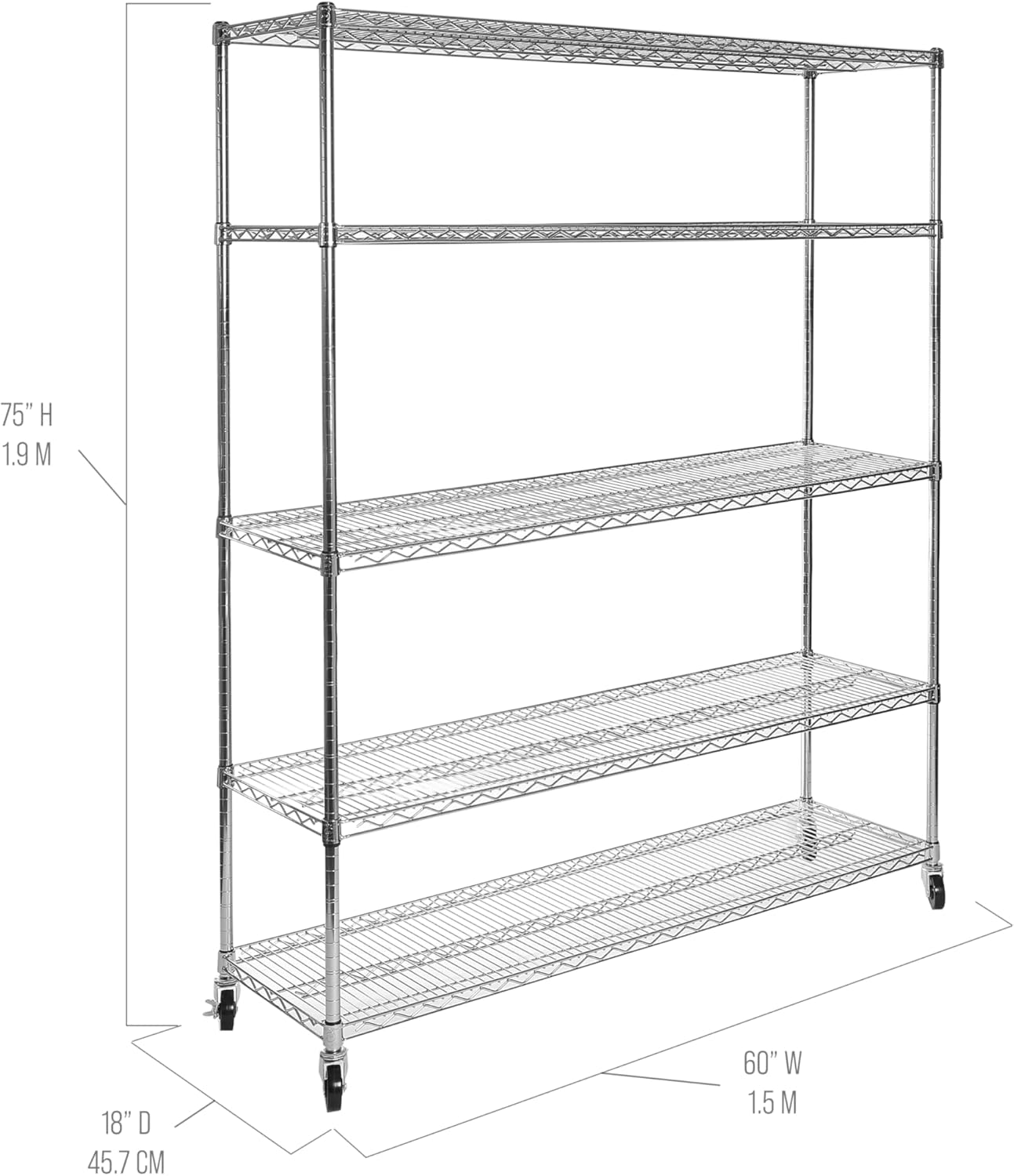 Seville Classics UltraDurable Heavy Duty NSF Solid Steel Wire Rack Storage Unit Organizer for