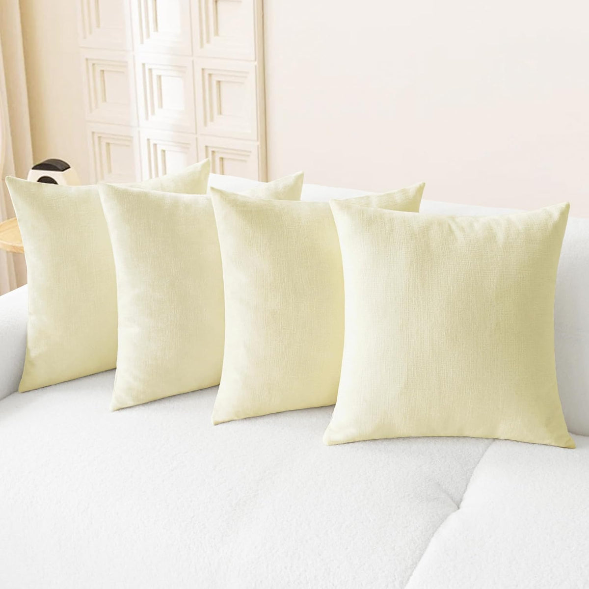 CaliTime Throw Pillow Covers Decorative 18 X 18 Inches Pack of 4 Cozy Chenille Cushion Cases for