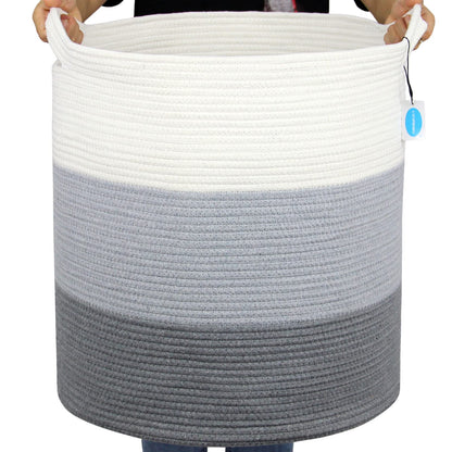 Casaphoria Cotton Rope Storage Basket for Organizing,Round Blanket Basket Living Room,Woven Laundry