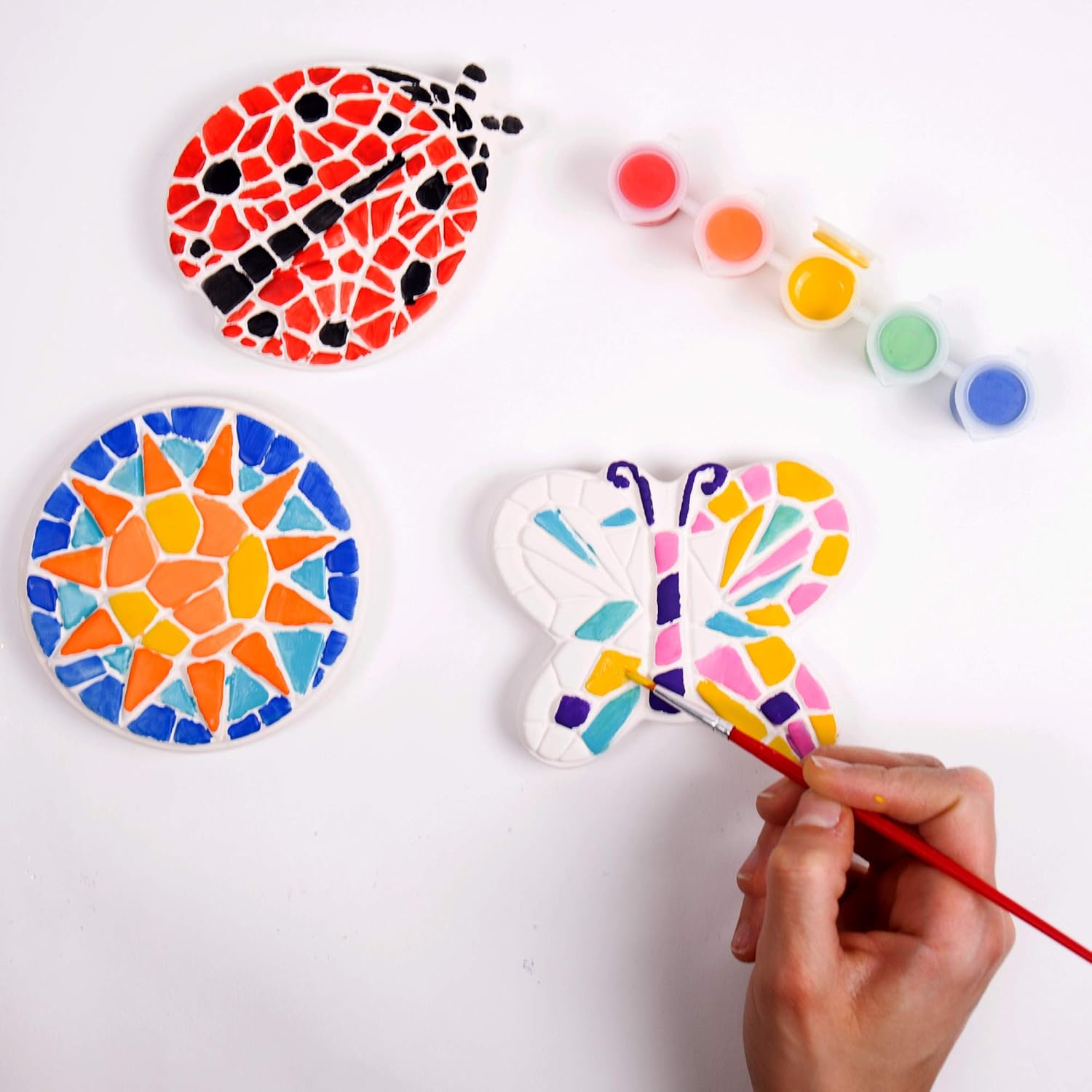 Creative Roots Paint Your Own Butterfly, Ladybug & Sun Stepping Stone by Horizon Group USA, 1 box