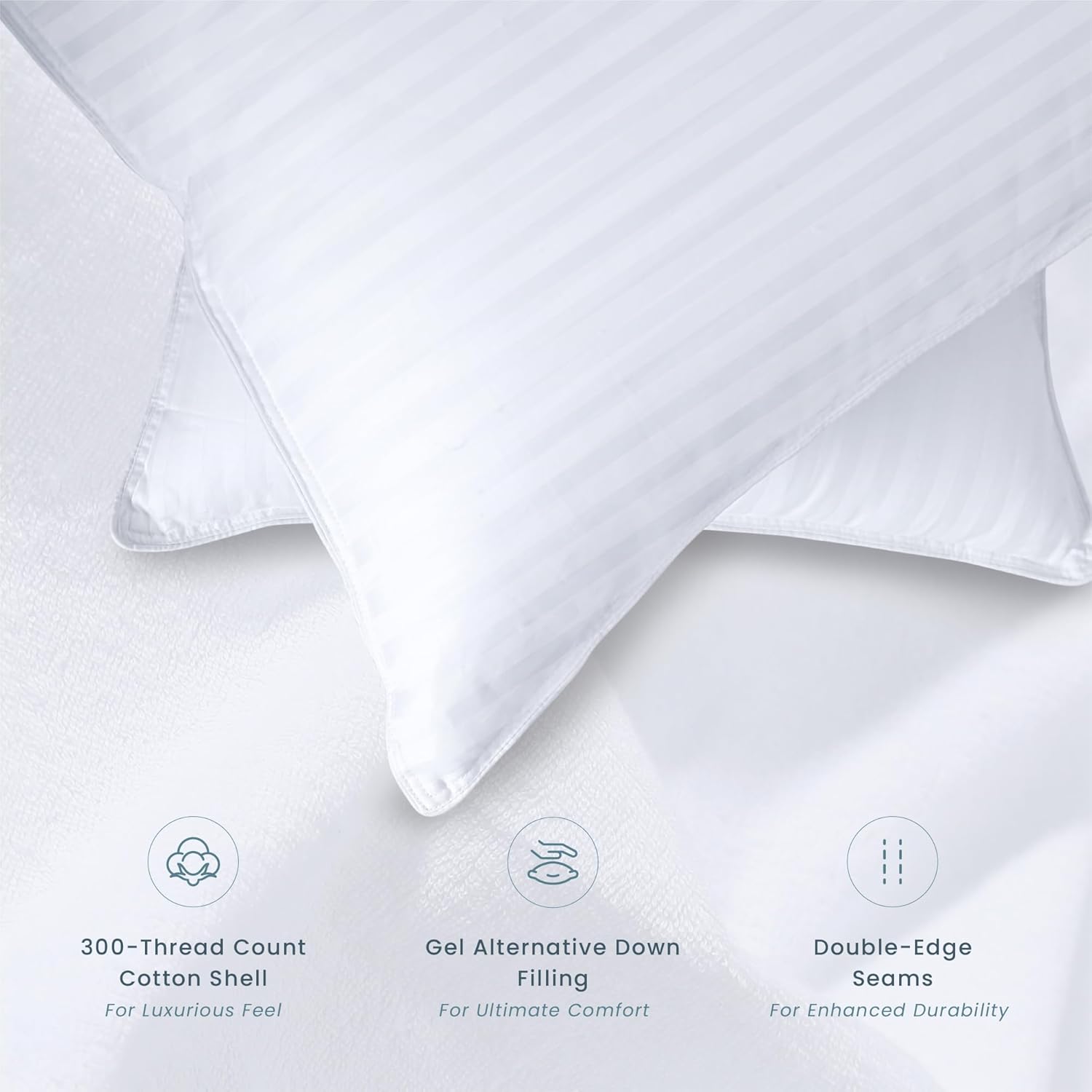 Threadmill Soft Bed Pillows King Size Set of 2 | Down Alternative Cooling Soft Pillows for Sleeping