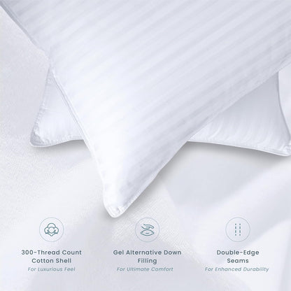 Threadmill Soft Bed Pillows King Size Set of 2 | Down Alternative Cooling Soft Pillows for Sleeping