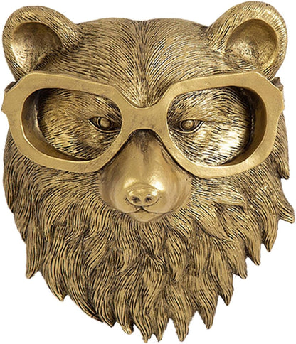GUASDIE Animal Heads Wall Decor, Gold Vintage Decor Sculpture Resin Animal Head Wall Hanging Unique