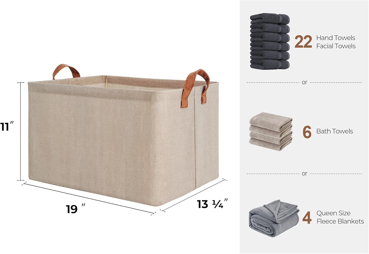 StorageWorks Storage Bins, Fabric Storage Bins for Shelves, Extra Large Storage Baskets with Metal