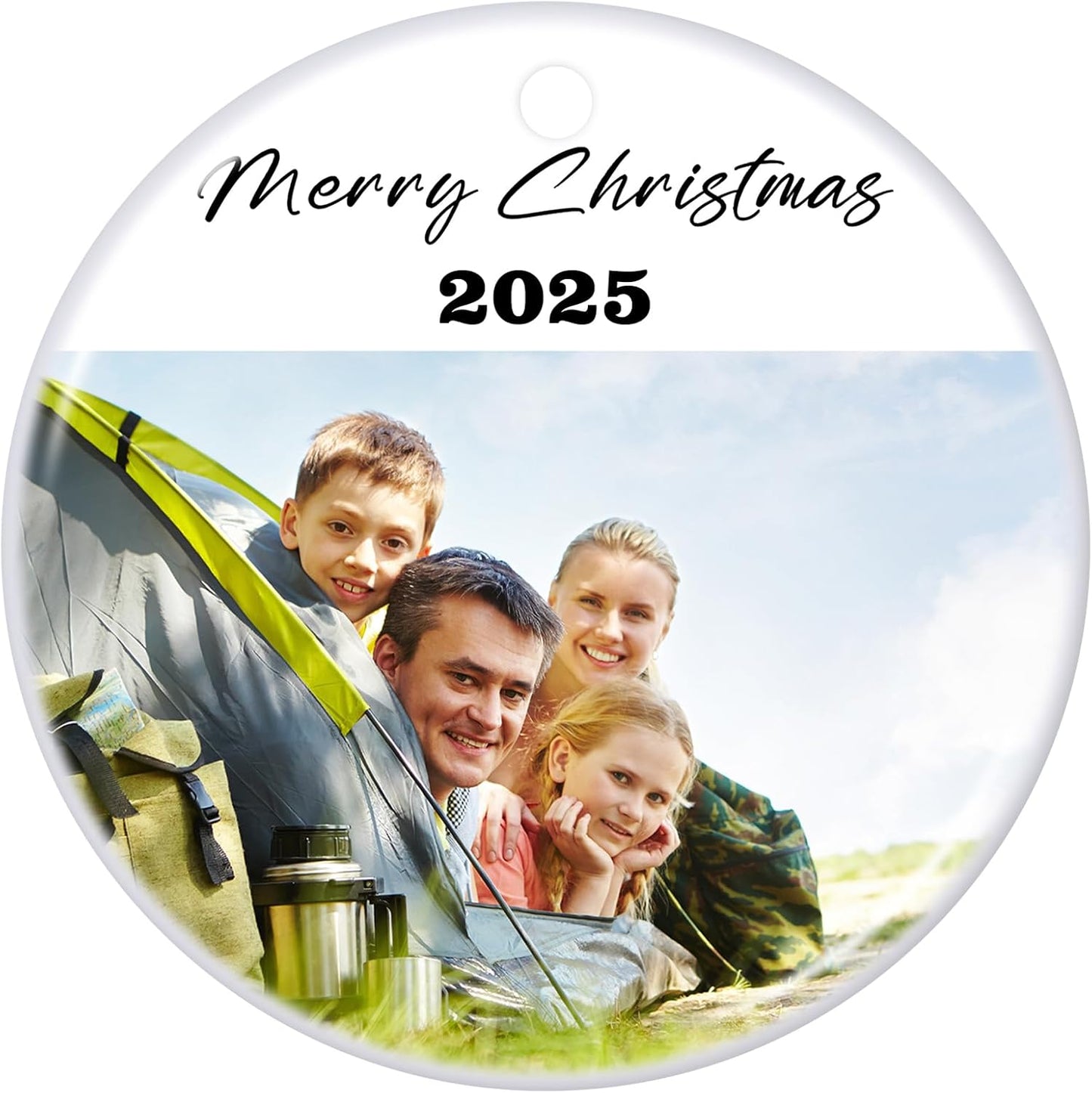 Personalized Christmas Ornaments 2025 Ceramic Custom Photo Text Christmas Ornament Customized Photo