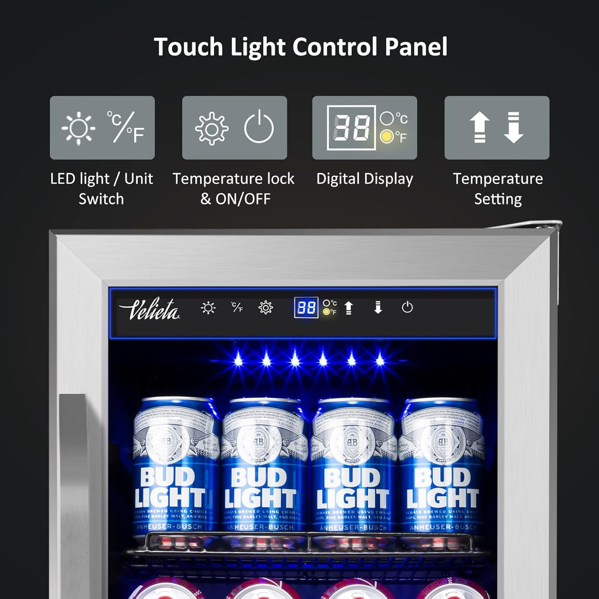 15'' Beverage Refrigerator and Beer Fridge Under Counter Built-in or Freestanding,127 Cans Beverage