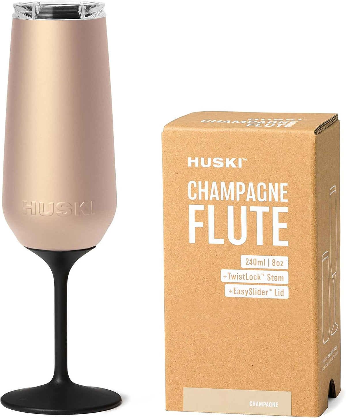 Huski Champagne Flute | NEW | Award-winning Design with Detachable Stem | Premium Stainless Steel