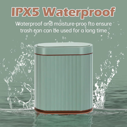 ELPHECO Bathroom Trash Can with Automatic Lid 2 Gallon Sensor Trash Bin, Smart Garbage Can IPX5