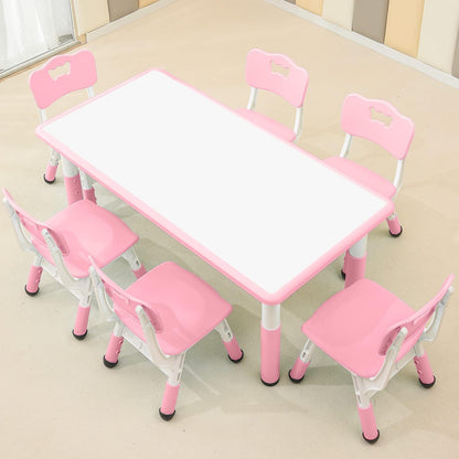 Children's Table and Chair Set Suitable for Boys and Girls Age 2-12 Height Adjustable Table top Can