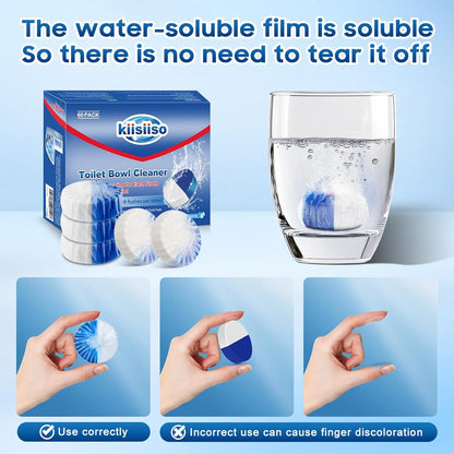KIISIISO Ultra Clean Toilet Tablets White & Blue-60 PACK, Toilet Bowl Cleaners for Deodorizing &
