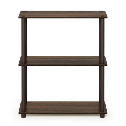 Furinno TURN-N-TUBE Storage Shelves, 3-Tier Book Shelf, Corner Shelf, Toolless Open Shelves, for