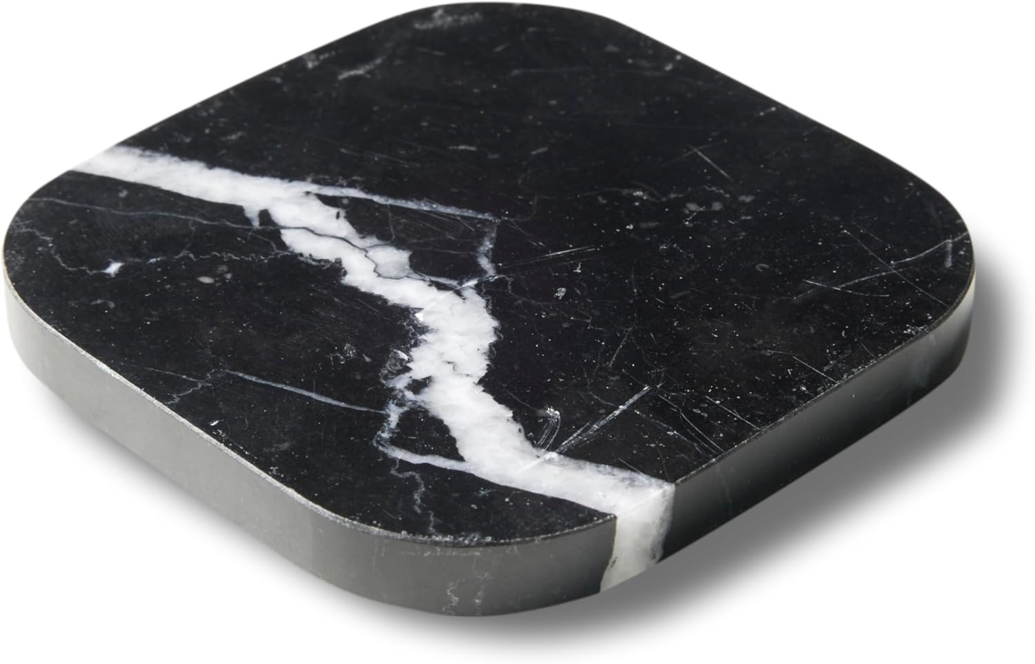 Italian 100% Marble Coasters – Set of 4 – Square Modern Bar Coasters for Drinks, Coffee –Stone