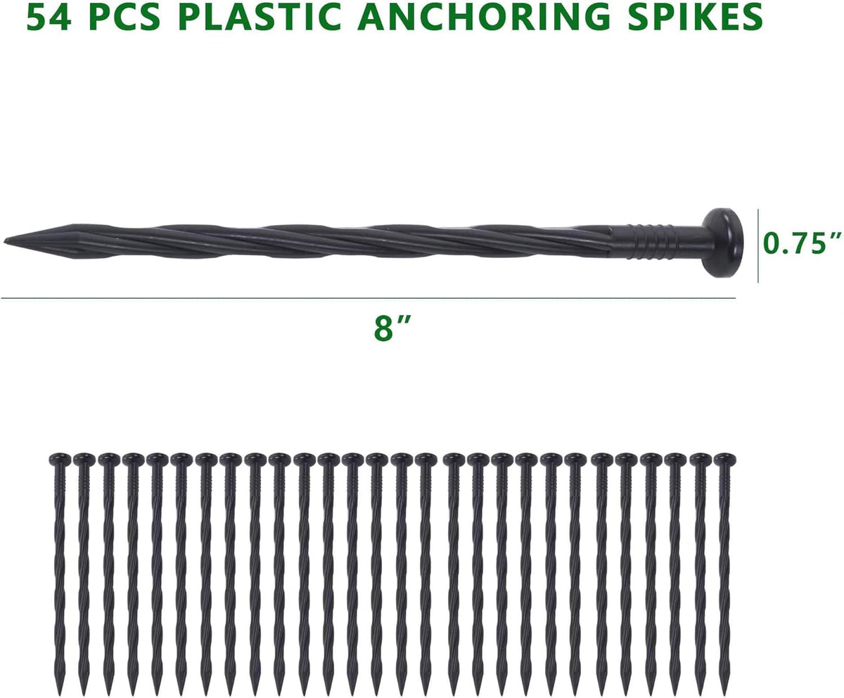 No Dig Landscape Edging Kit 60FT 2IN Tall with Scissors, Heavy Duty PP Material Garden Edging with