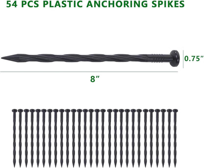 No Dig Landscape Edging Kit 60FT 2IN Tall with Scissors, Heavy Duty PP Material Garden Edging with