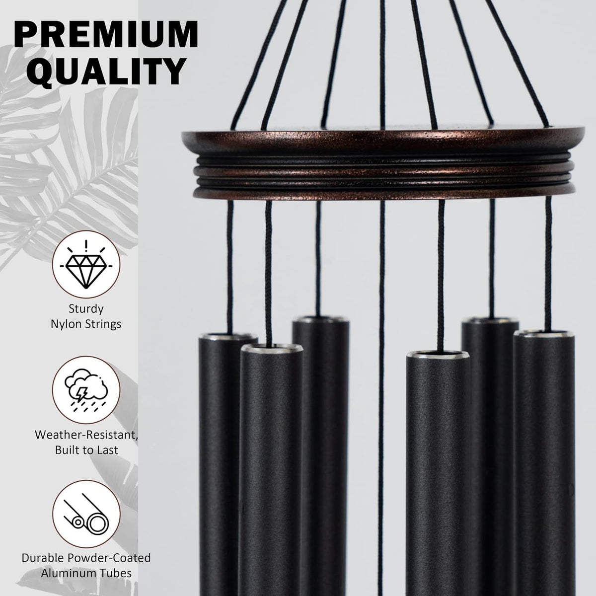 Vanquer Large Wind Chimes for Outside Deep Tone - 34'' Wind Chimes Outdoor Clearance, Windchimes