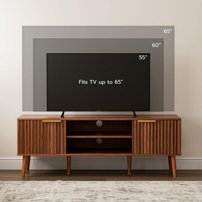 TV Stand for Living Room, Mid Century Modern Entertainment Center for 55/60/65 inch TVs, TV Console