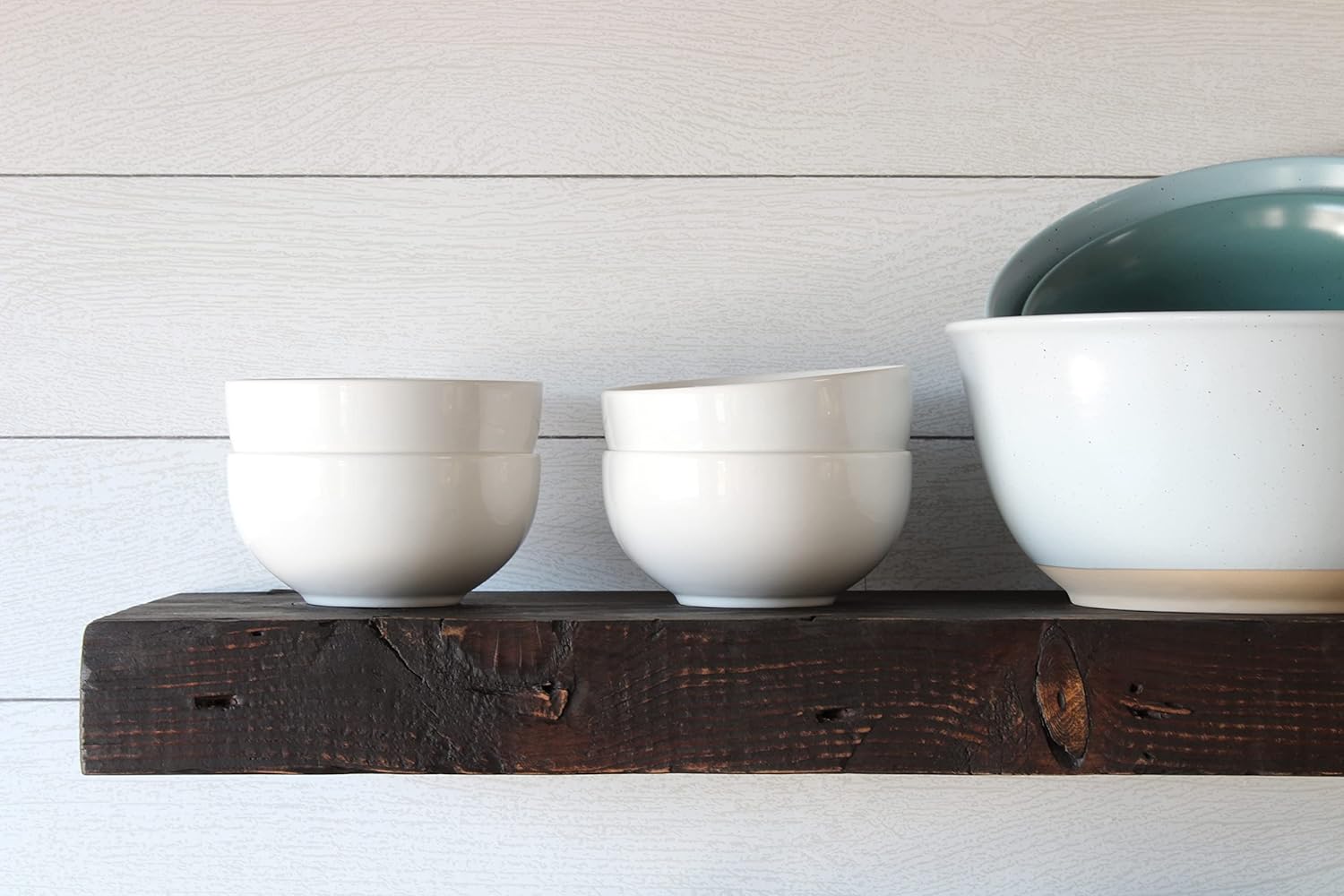 Urban Legacy Reclaimed Barn Joist Deep Floating Shelves | Deep Shelves with Low Profile Shelf