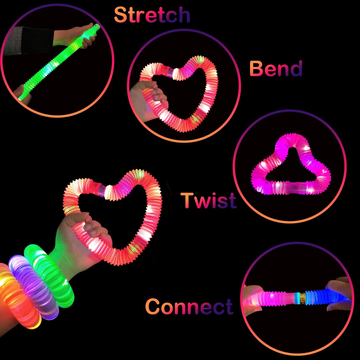 Glow Sticks Bulk Party Favor Supplies for Kids 48 PCS,Glow in Dark Bracelet Necklace Accessories