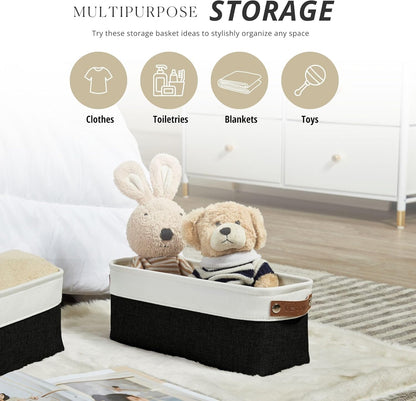 DECOMOMO Narrow Storage Bins Small Baskets for Organizing Bathroom, Toilet Tank, Towel Storage