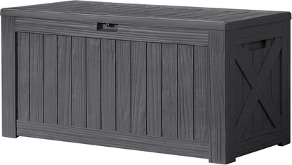 Devoko 120 Gallon Deck Box Resin Outdoor Storage Box Waterproof for Patio, Large Outdoor Storage