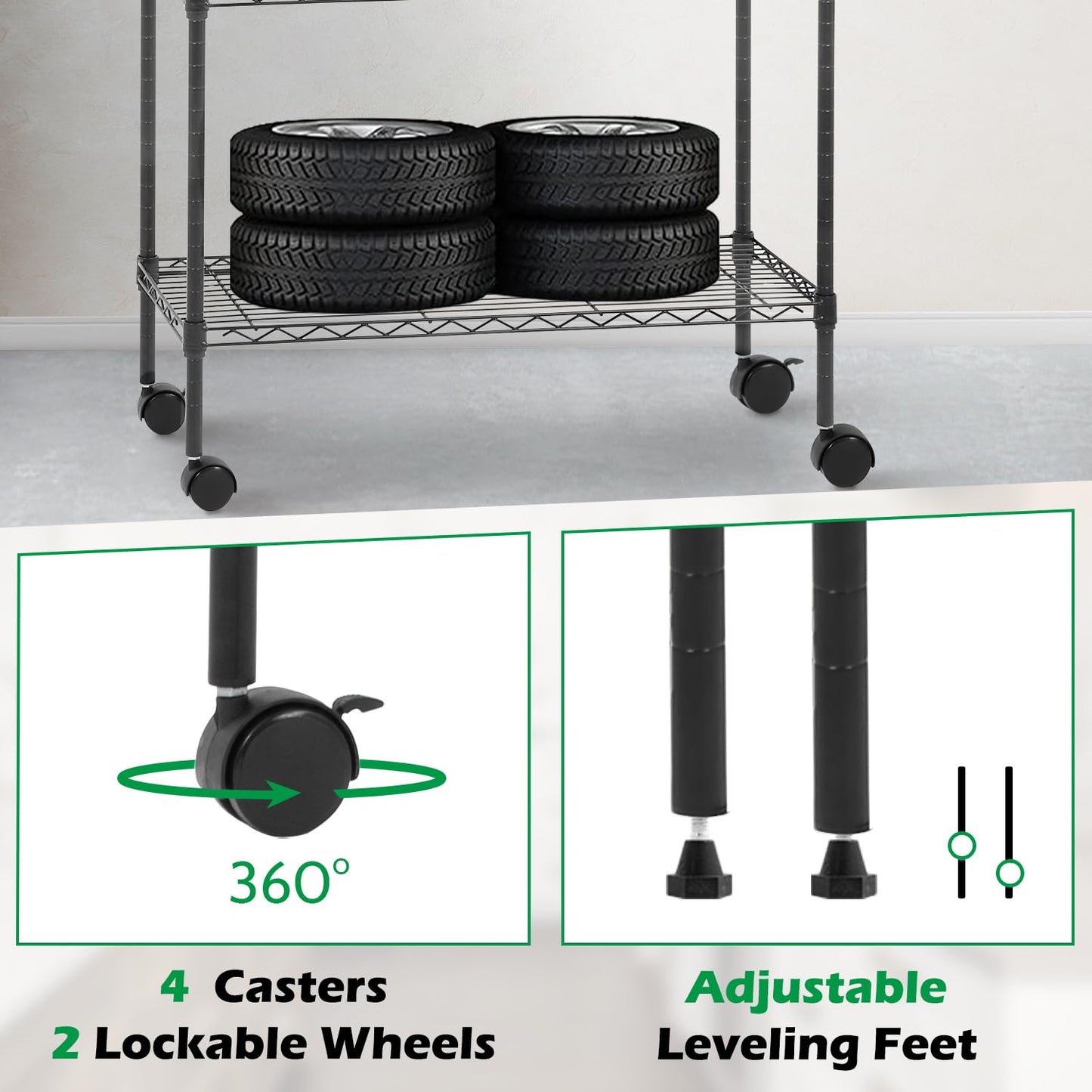 BestOffice 14"x30"x60" Commercial Storage Shelves Heavy Duty Shelving 5 Tier Layer Wire Shelving
