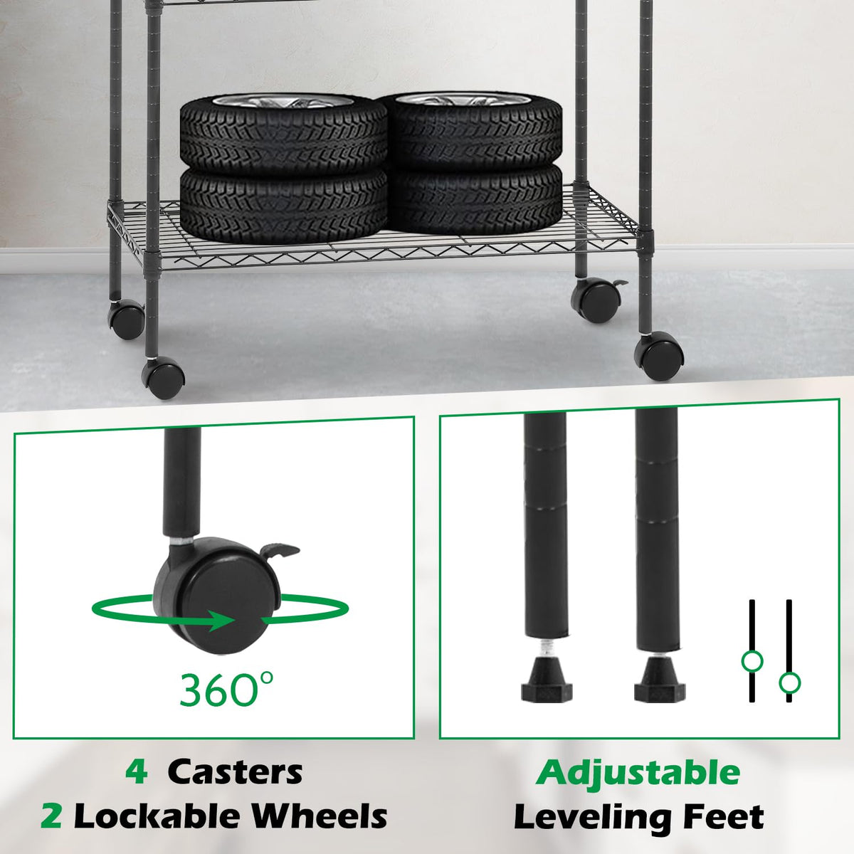 BestOffice 14"x30"x60" Commercial Storage Shelves Heavy Duty Shelving 5 Tier Layer Wire Shelving