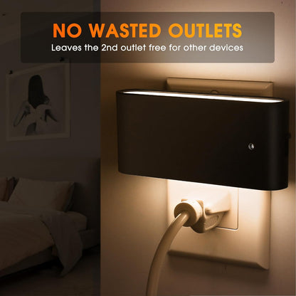 Briignite Night Lights Plug into Wall, 2 Pack, LED Night Light with Dusk to Dawn Light Sensor