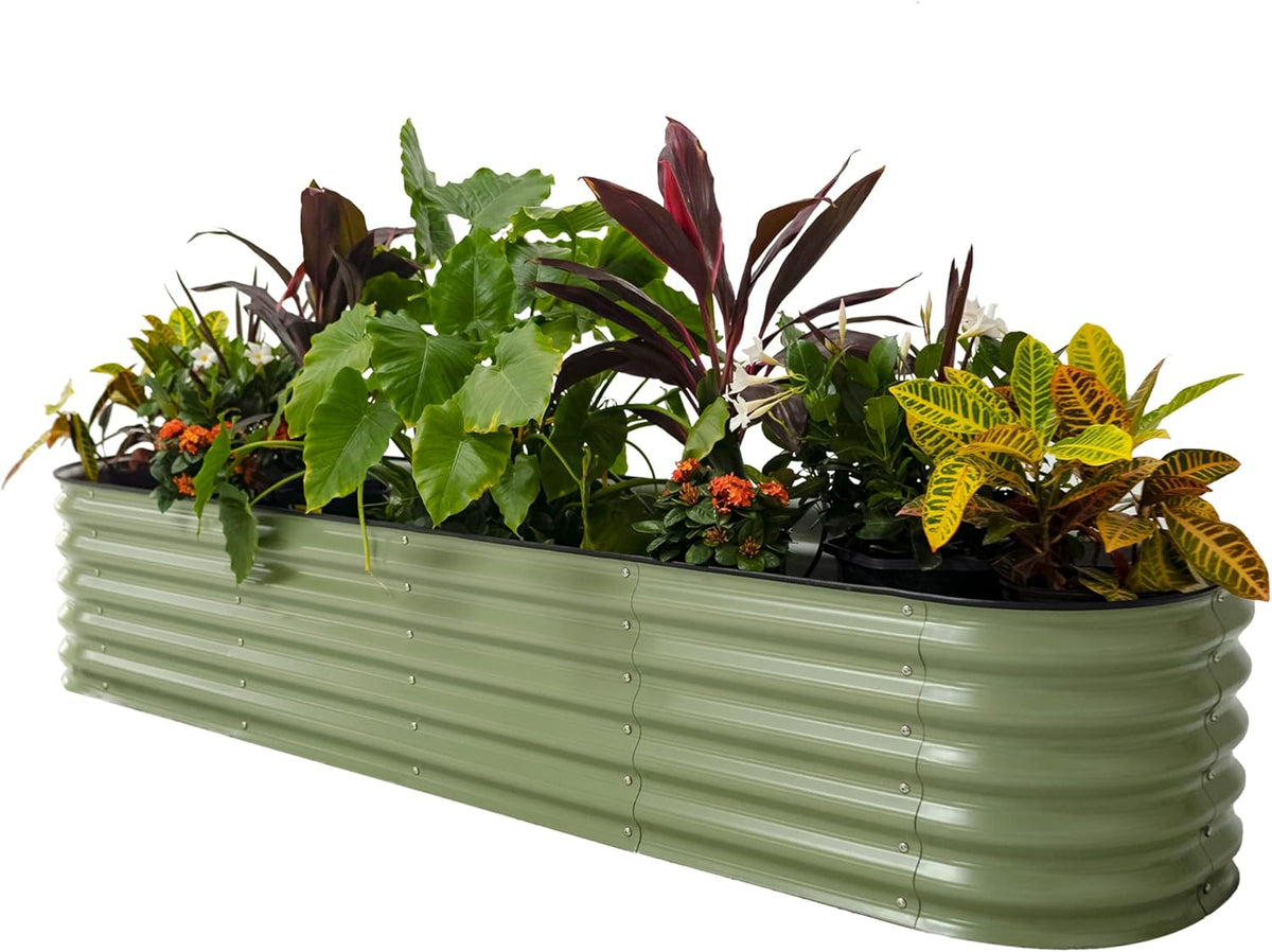 Vego garden Raised Garden Bed Kits, 17" Tall 9 in 1 8ft X 2ft Metal Raised Planter Bed for