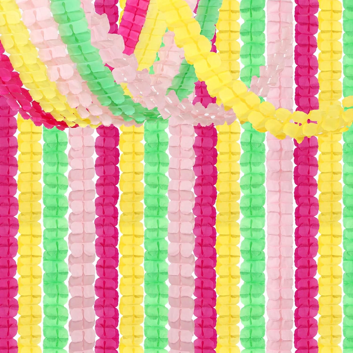Hawaiian Luau Party-Decorations Streamer Garland - 157Ft Tropical Aloha Theme Supplies Four-Leaf
