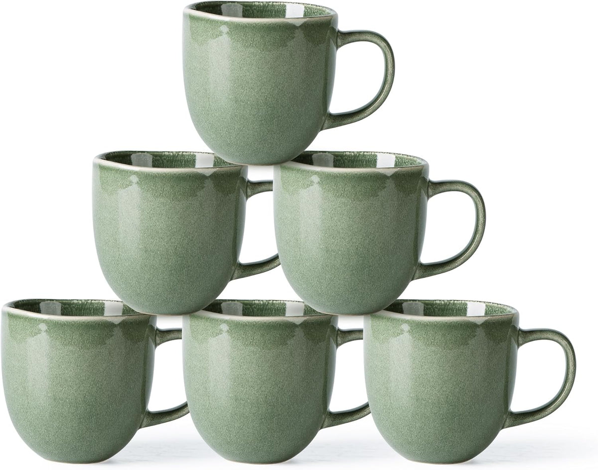AmorArc 12oz Coffee Mugs, Ceramic Coffee Mugs set of 6 for Man, Woman, Dad, Mom, Modern Coffee Mugs