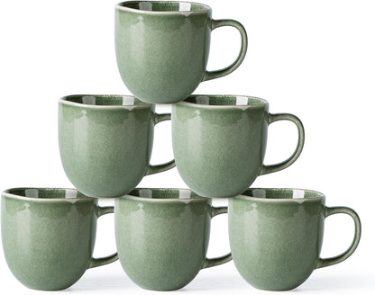 AmorArc 12oz Coffee Mugs, Ceramic Coffee Mugs set of 6 for Man, Woman, Dad, Mom, Modern Coffee Mugs