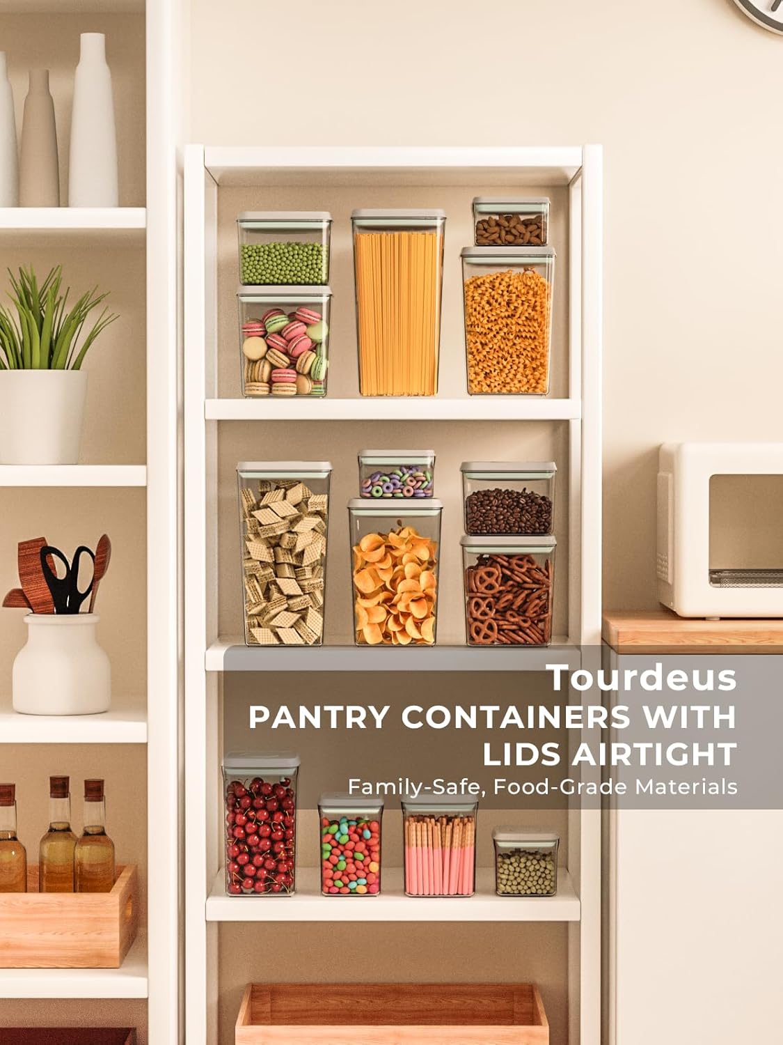 Pop Storage Set – 4 Pack Airtight Food-Grade Containers with Lids, BPA-Free, with Measurement Marks