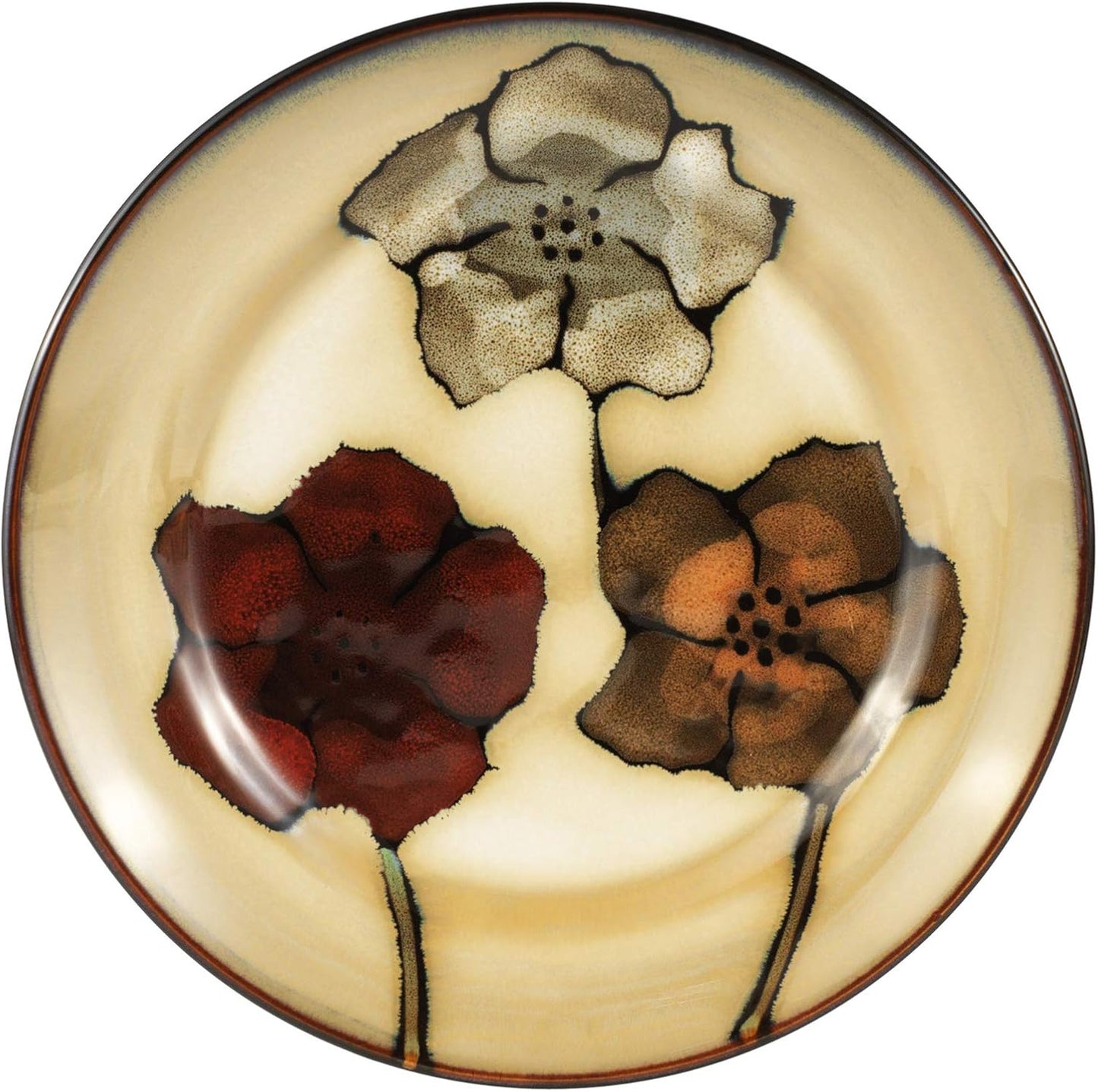 Pfaltzgraff Painted Poppies 16-Piece Dinnerware Set, Service for 4, Colorful Floral Stoneware