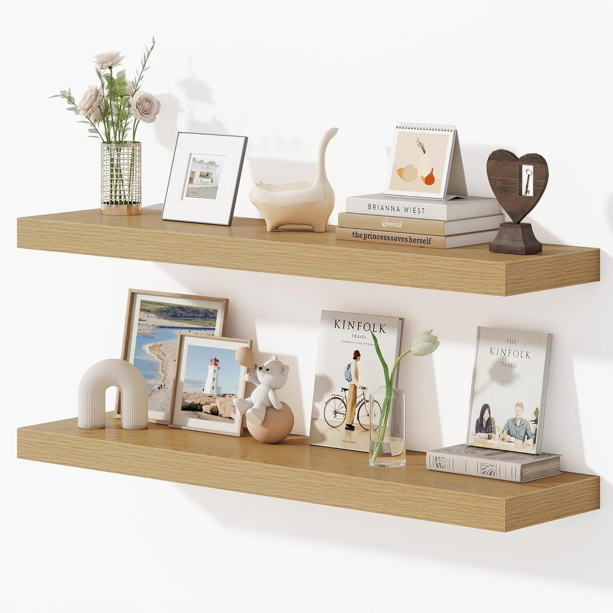 Dreamland 40 Inches Floating Shelves for Wall, 9.3" Deep Long Floating Shelves Set of 2, Large