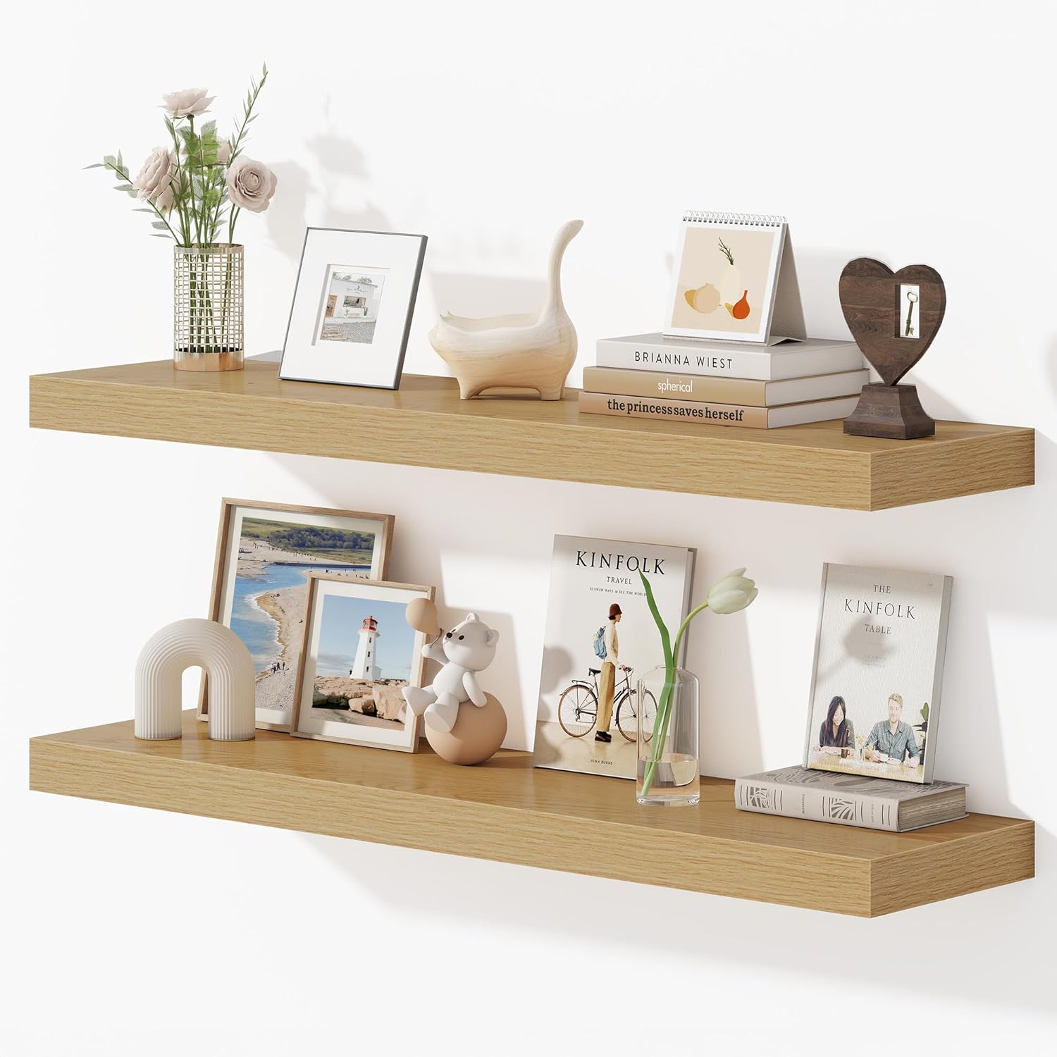 Dreamland 40 Inches Floating Shelves for Wall, 9.3" Deep Long Floating Shelves Set of 2, Large