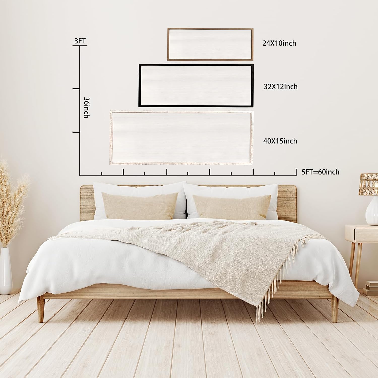 Bless the Food Before Us Sign Wall Decor 40"X15" Large Farmhouse Dining Room Wall Decor Framed Wood