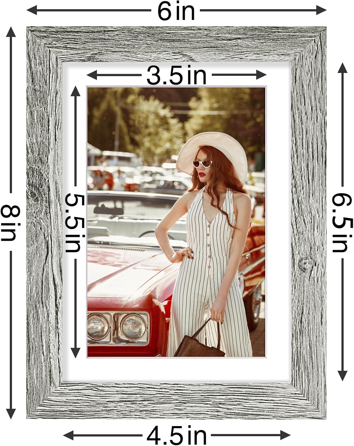 Vittanly 5x7 Picture Frames Set of 9, Shatter Resistant Plexiglass, Display 4x6 Pictures with Mat