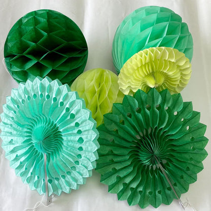 12pcs 6’’ 8’’ Honeycomb Balls Tissue Paper Fans Party Honeycomb Ball Fans Wall Decorations Tissue
