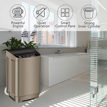 17.7 lbs Full Automatic Washing Machine with LED Display Compact Washing Machine with Drain Dump