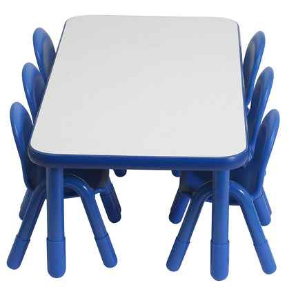 Children’s Factory Baseline Preschool 60" x 30" Rectangular Table & Chair Set - Solid Blue