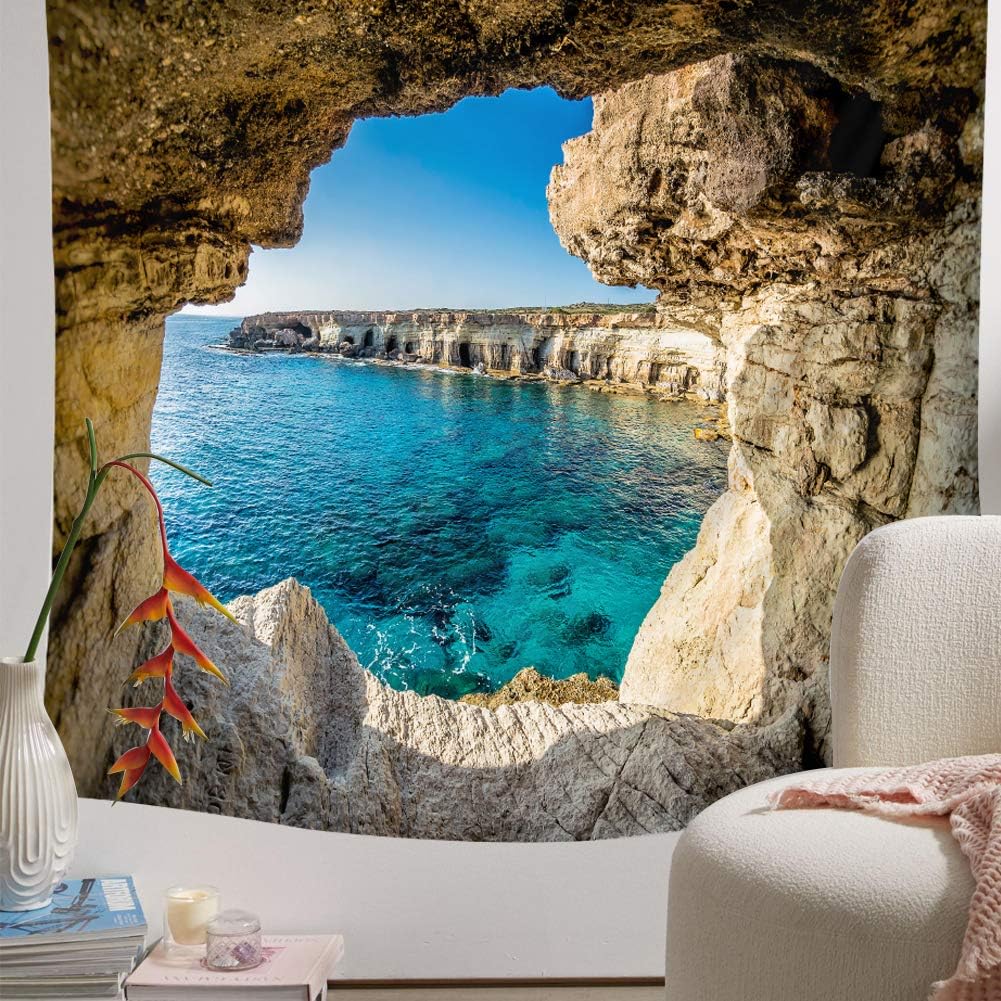 Llamazing Forest Home Decor Tapestry - Living Room Bedroom Decoration Landscape Curtain (Sea