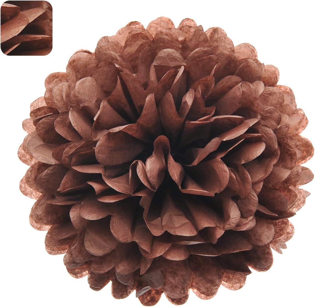 MISU 10" Brown Tissue Pom Poms DIY Tissue Paper Flowers for Birthday Wedding Baby Shower Tea Party