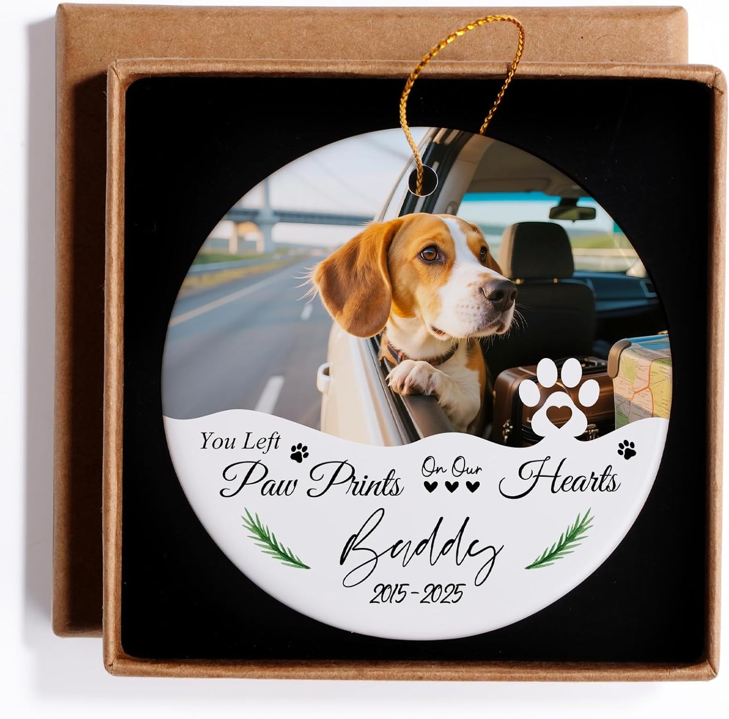 Custom Dog Memorial Gifts, Personalized Pet Memorial Ornament, Ceramic Christmas Ornaments 2025