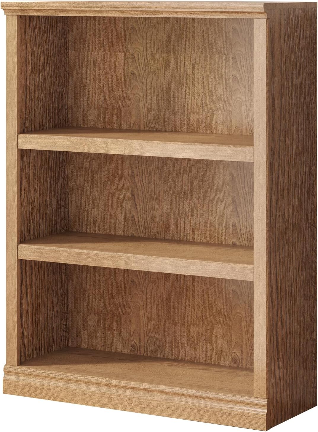 43 in Tall Bookcase, 3-Tier Bookshelf Open Storage, 33 inch Wide Floor Standing Indoor Furniture