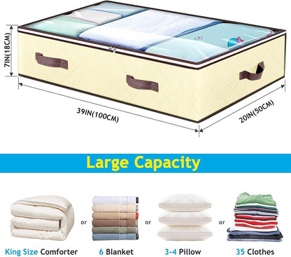 90L Under Bed Storage Containers, Underbed Toy Organizers and Clothing Storage Bags, Closet Storage