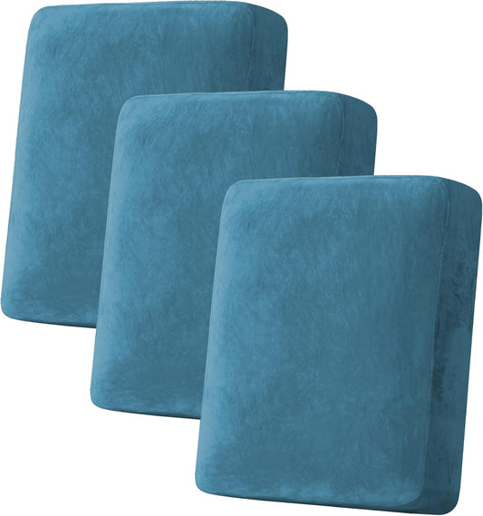 H.VERSAILTEX Velvet Stretch Couch Cushion Cover Plush Cushion Slipcover for Chair Loveseat Sofa